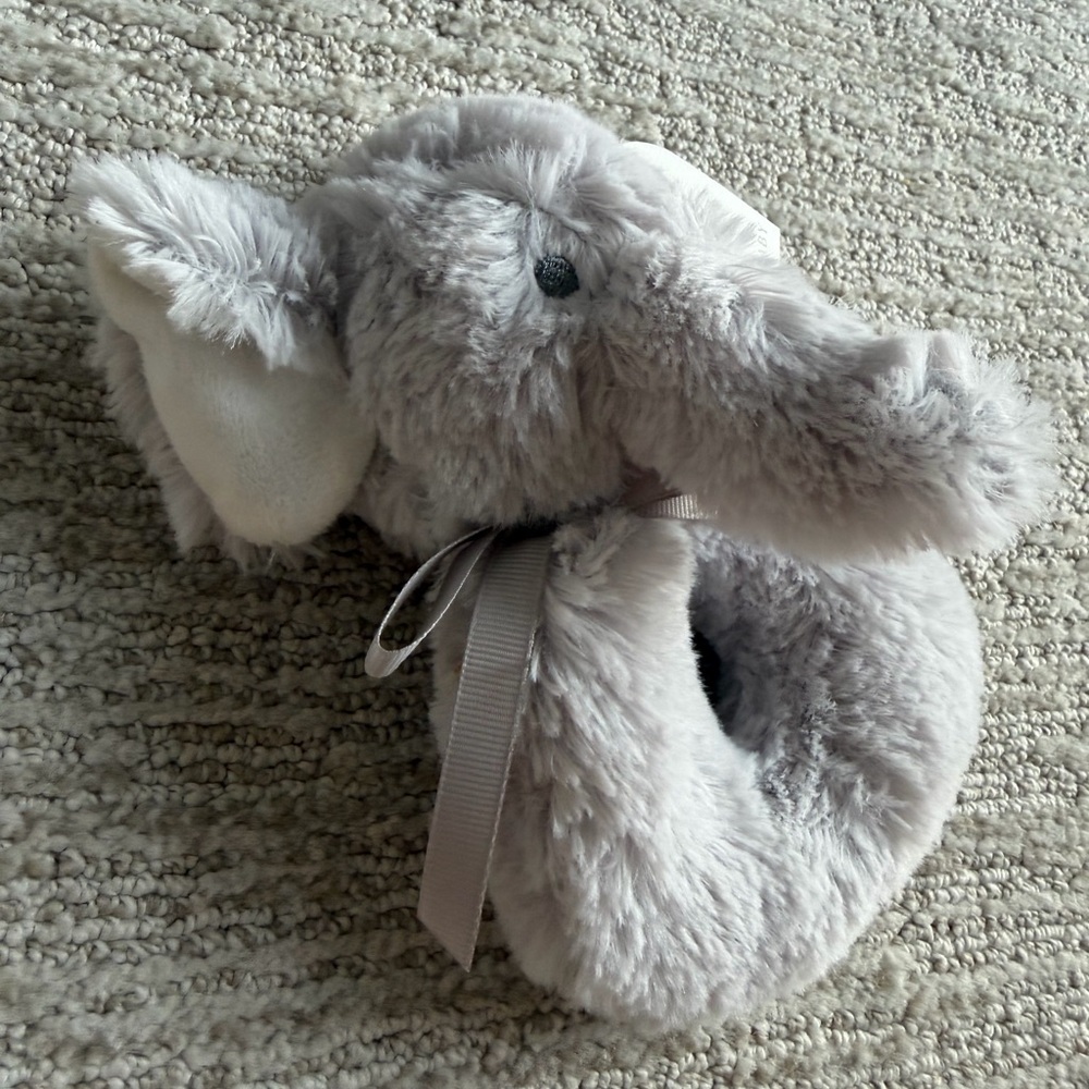Gray Elephant Plush Rattle - Picture 2 of 3